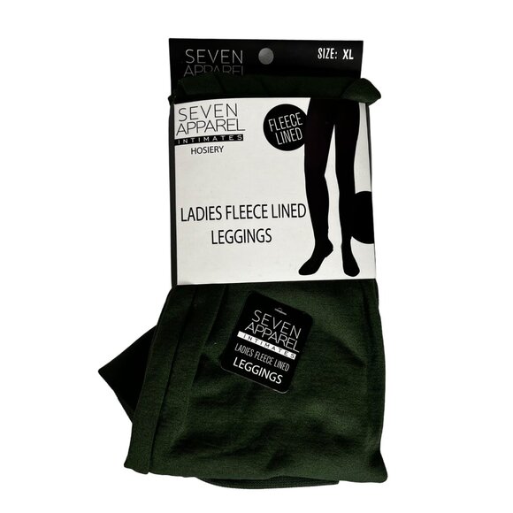Seven Apparel Fleece Lined Leggings Womens XL Green New - Picture 1 of 7